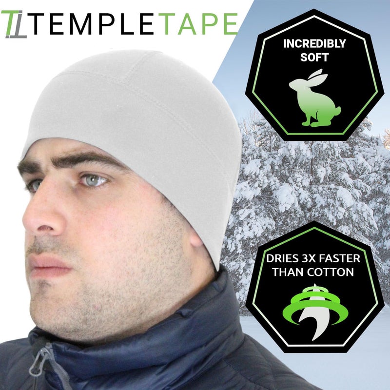 Temple Tape Tactical Fleece Watch Cap Beanie â€“ Skull Cap Fleece Hat - Pure White - XL (for Larger Heads) - Image 4